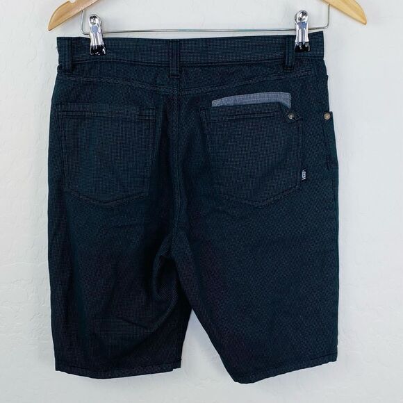 Vans dark gray/black subtle plaid shorts boys size 18 - Picture 2 of 7